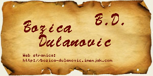 Božica Dulanović vizit kartica
